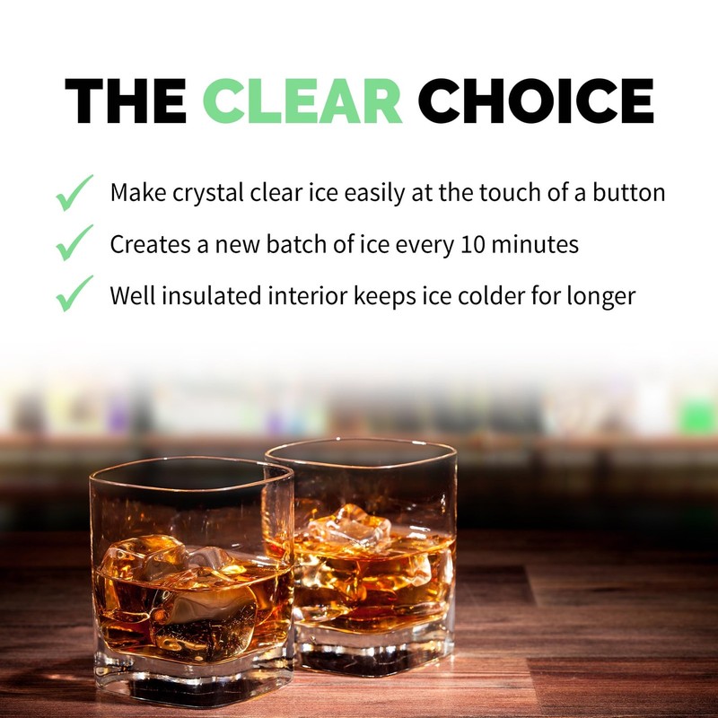Clear Ice Cube Maker Machine | First Cubes in 15 Minutes, 40 lbs. of Ice in 2... gallery