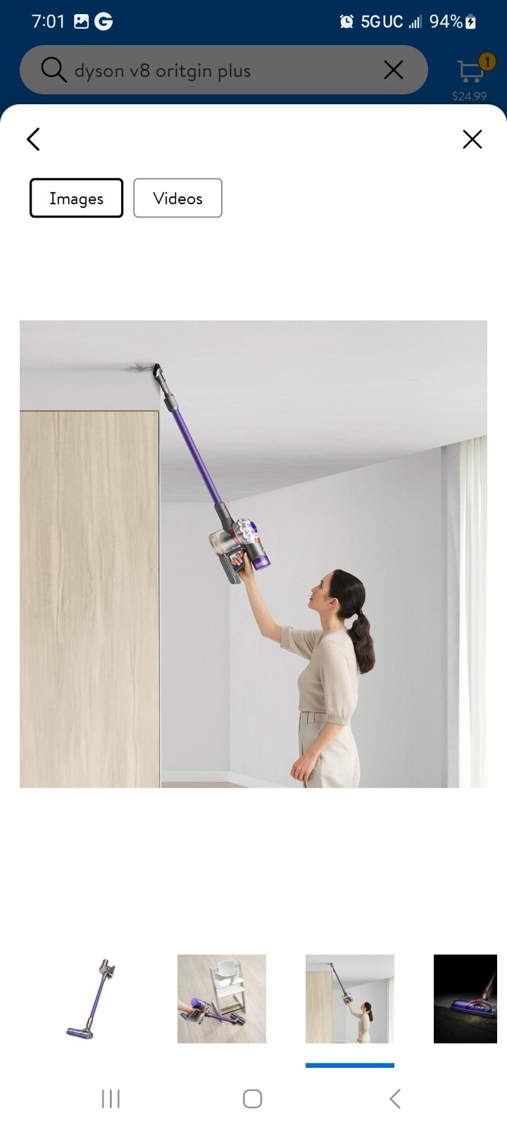 Dyson V8 Origin Plus Cordless Stick Vacuum Cleaner Purple SV25 NIB gallery