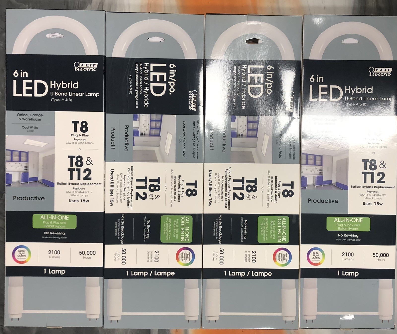 FOUR Feit Electric 6In 32/34/40W U-Bend Tubular Led Bulbs gallery