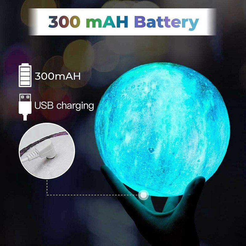 3D Printing Galaxy Lamp Moonlight USB LED Night Lunar Light Touch Color Changing gallery