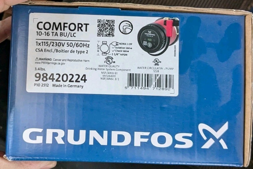 Grundfos 98420224 Hot Water Recirculation Pump gallery
