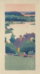 A Bend in the River – Arthur Wesley Dow 1895 Woodcut Art Print American Japonism