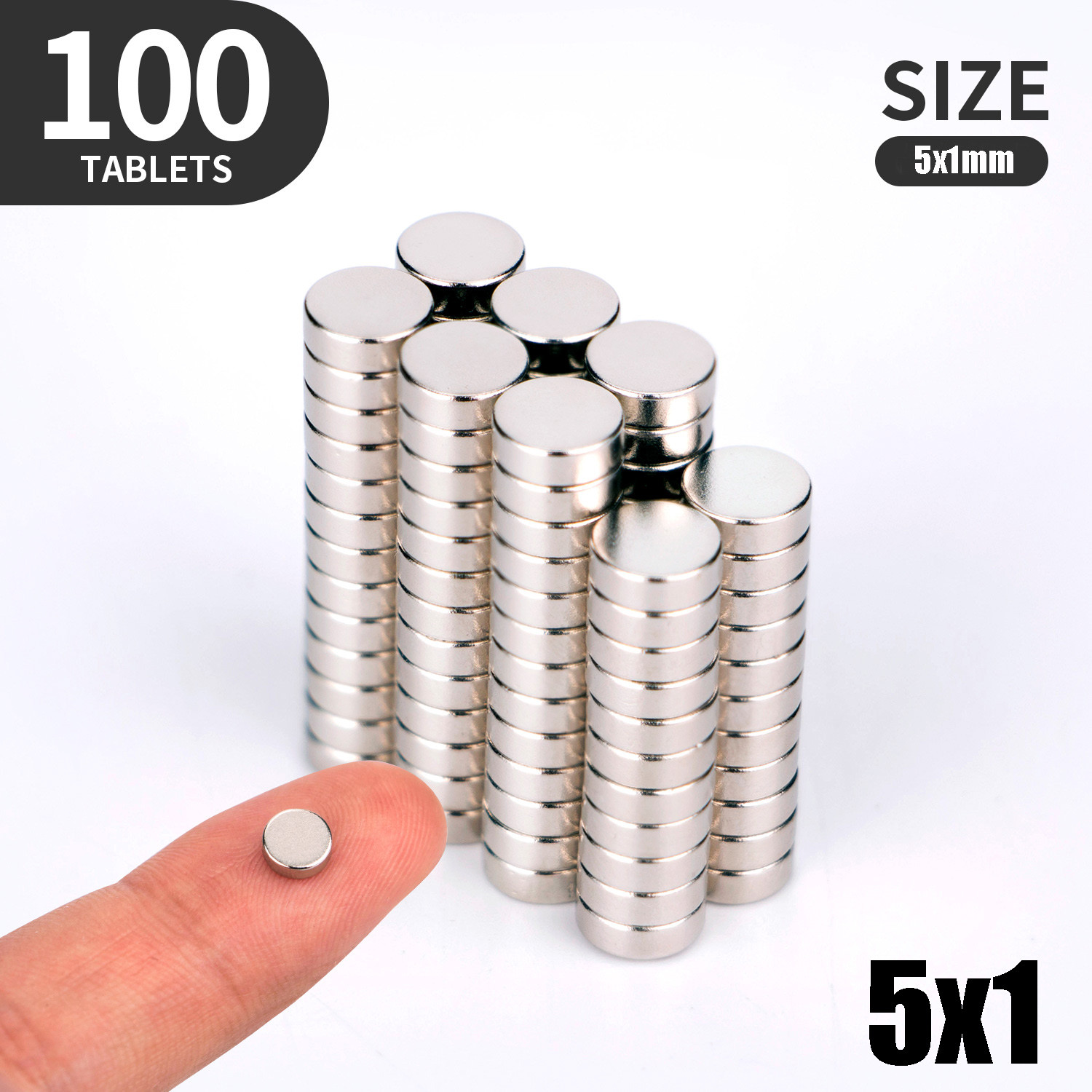 100 Neodymium Magnets Round Disc N35 Super Strong Rare Earth 5mm X 1mm Lot USA gallery