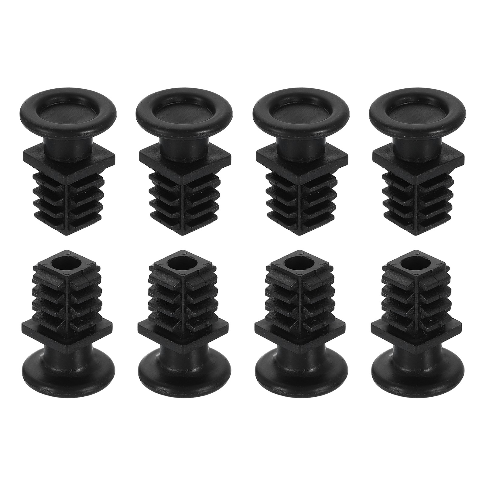 8 Set Leveling Feet, 19x19mm M6 Square Furniture Leg Leveling, Black gallery