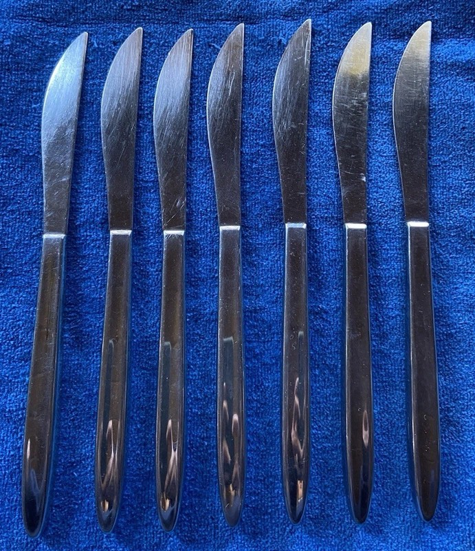 Sears Tradition Stainless USA Ronvik Service For 7 28 Pc. Plain Glossy MCM gallery
