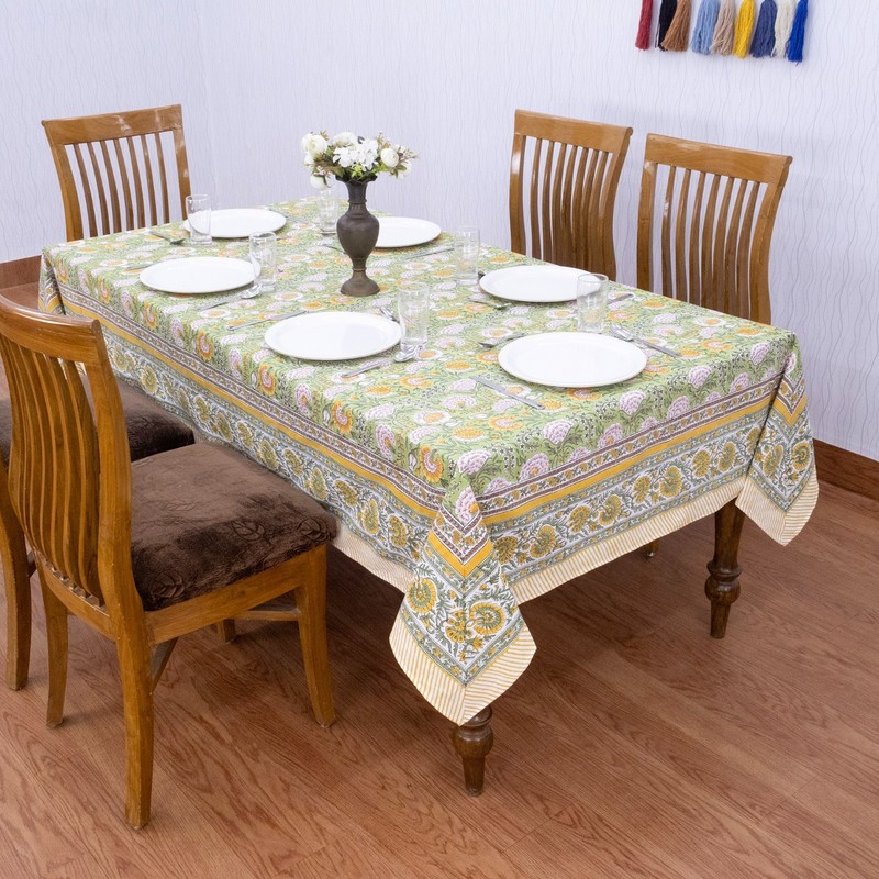 Floral Block Printed Table Cloth Dining Table Cloth Table Napkins With Mats gallery