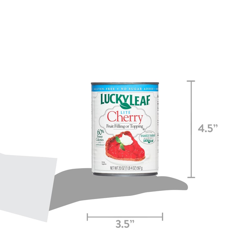 (6 pack) Lucky Leaf Lite Cherry Fruit Filling & Topping 20 oz. Can gallery