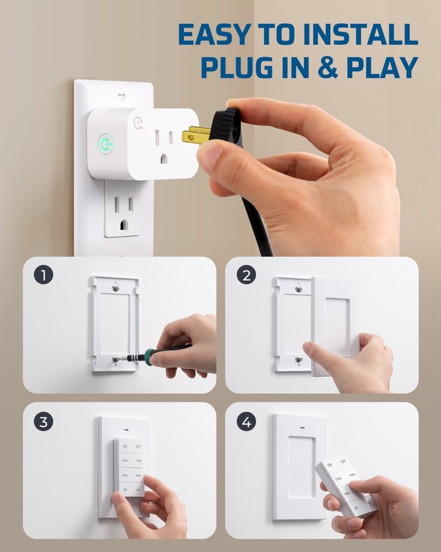 DEWENWILS Remote Control Outlet with Timer,Indoor Remote Timer Outlet,FCC Listed gallery