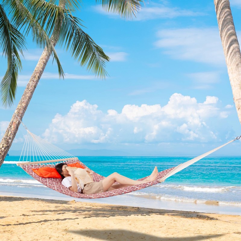 Backyard Expressions Reversible Quilted Hammock - Single or Double Hammock fo... gallery