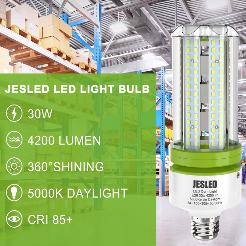 LED Corn Light Bulbs E26 30W 60W E39 100W 150W 5000K LED Replace HID CFL MHL HPS gallery