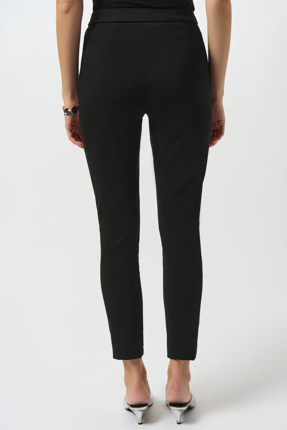 Joseph Ribkoff Black Color Block Leatherette Pull-On Leggings 253078 gallery