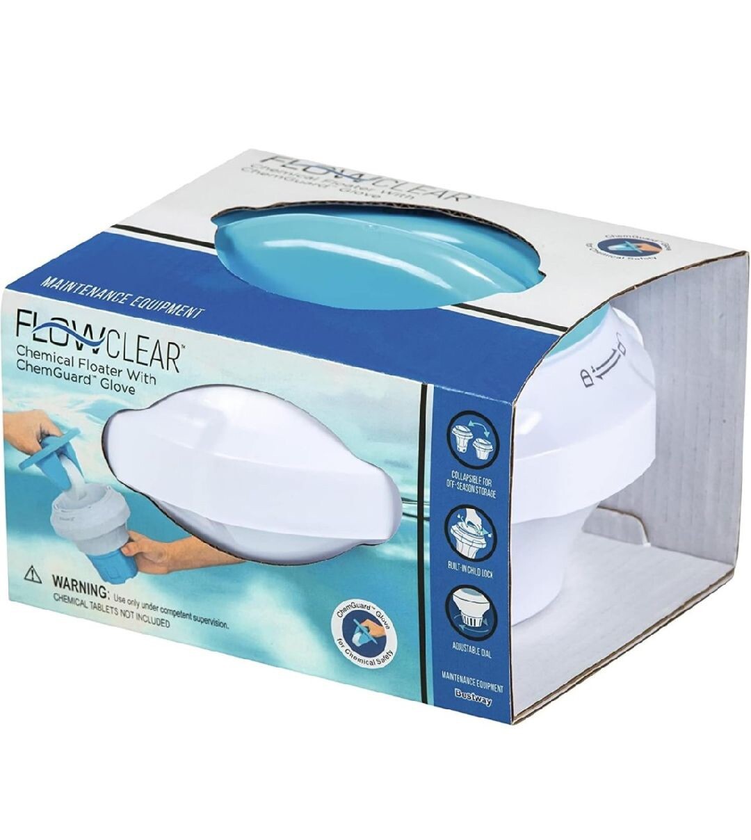 Bestway Flowclear Pool Chemical Floater With Chemguard Glove gallery