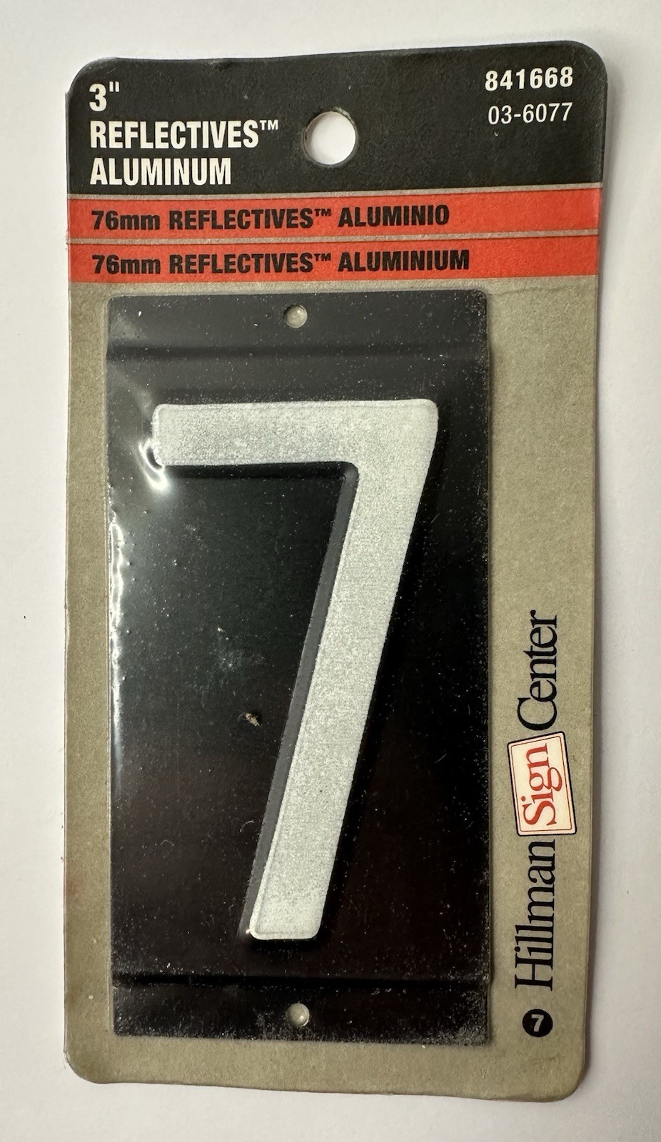 Hillman Sign Center Reflective Number “7” NOS 3inch gallery