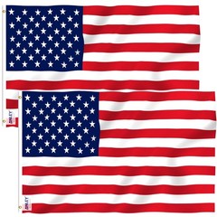 American Flag Polyester Canvas Header Brass Grommets Banner Banners Set 3×5 2…