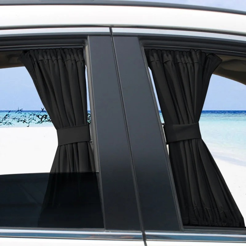 2pcs Universal Car Side Window Curtains – Foldable UV Protection Sunshade - NEW gallery