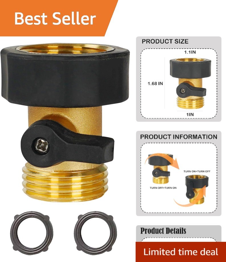 Universal 3/4 Inch Brass Hose Connector with Easy Twist Mechanism & Washers gallery