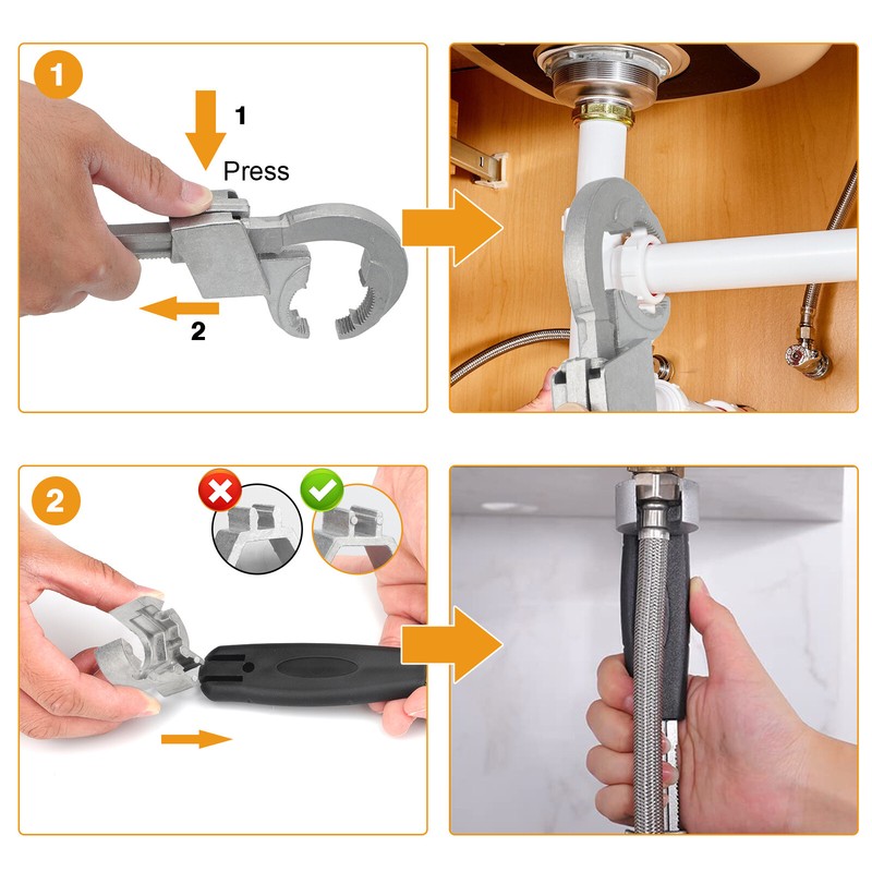 Universal Open End Wrench Adjustable Wrench for Bathroom Plumbing Sink Repair gallery
