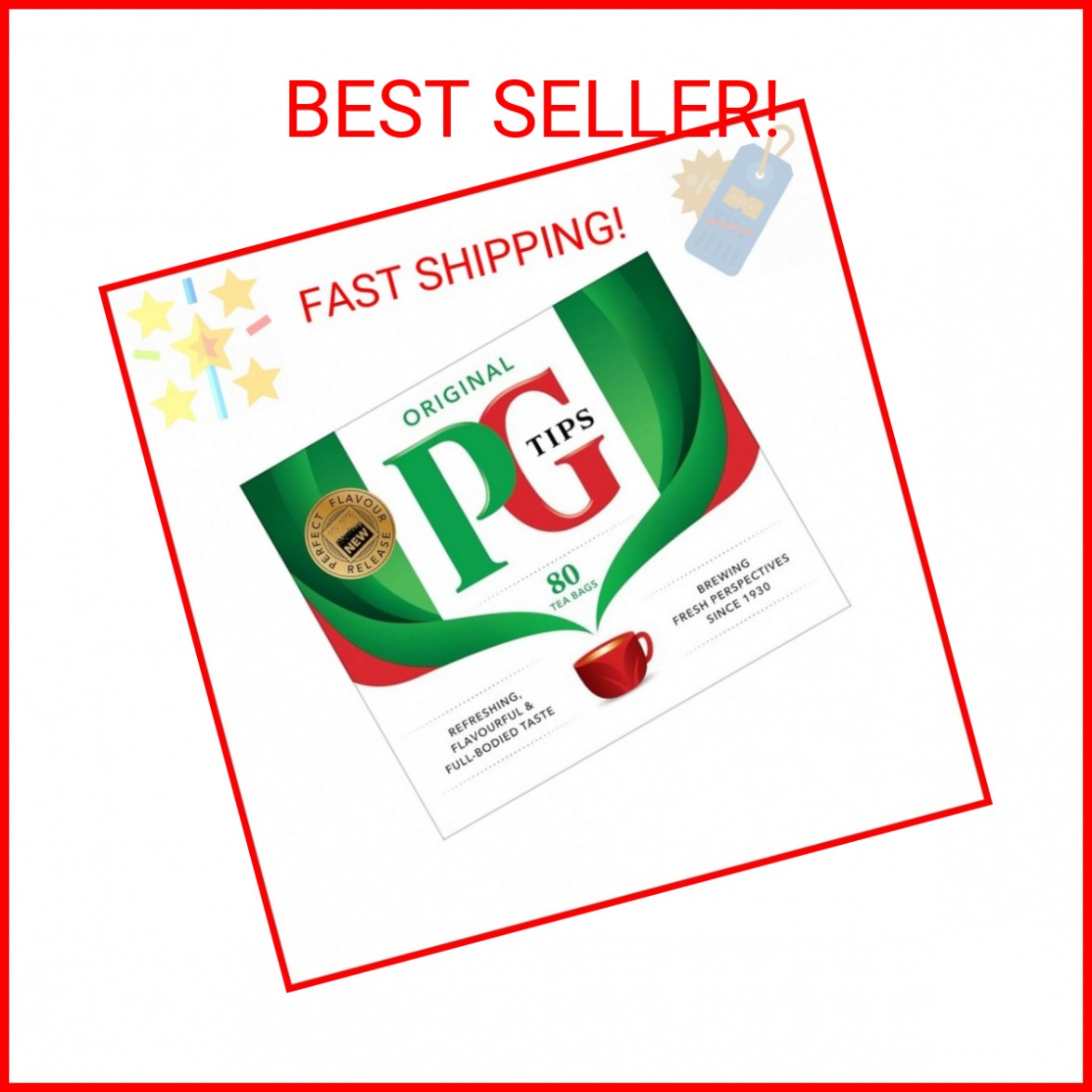 PG Tips Black Tea Bags Non-Pyramid, 80 Count (Pack of 1) gallery