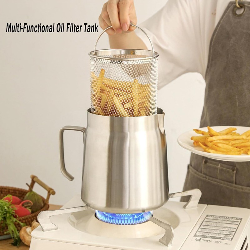 Multi-Functional 68oz Oil Filter Pot – Easy to Use Fryer & Grease Container gallery