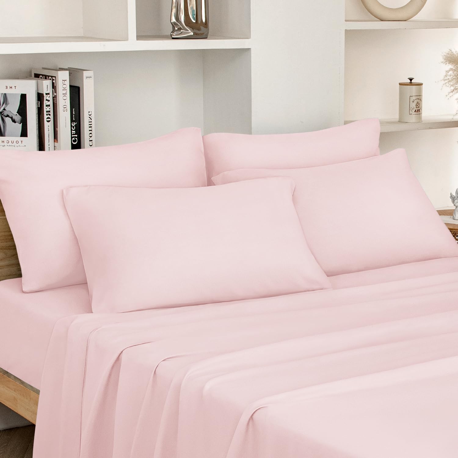Full Size Bed Sheets - 6 Piece Set (Pale Pink) - Extra Soft Brushed Microfibe... gallery