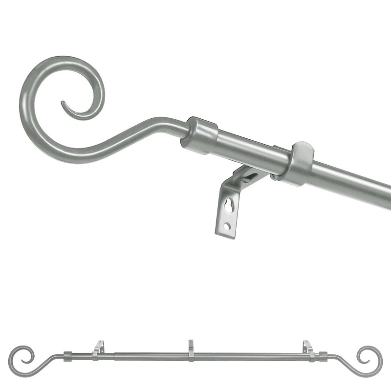 5/8" Domanda Adjustable Single Drapery Curtain Rod, 28”-48"/48"-84"/84"-120" gallery