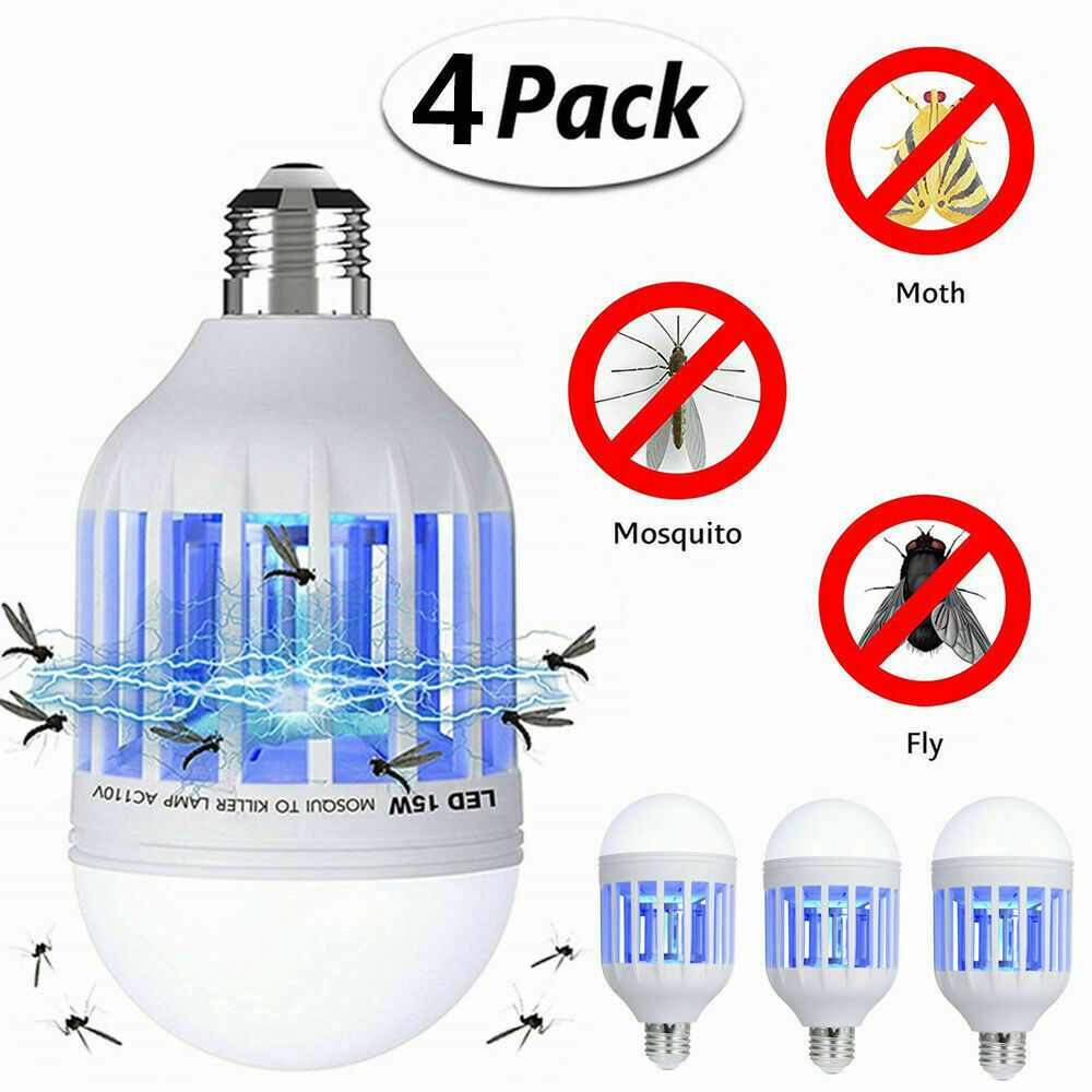4 Pcs Bug Zapper Light Bulb Mosquito Insect Killer Lamp Indoor Outdoor Fly Trap gallery