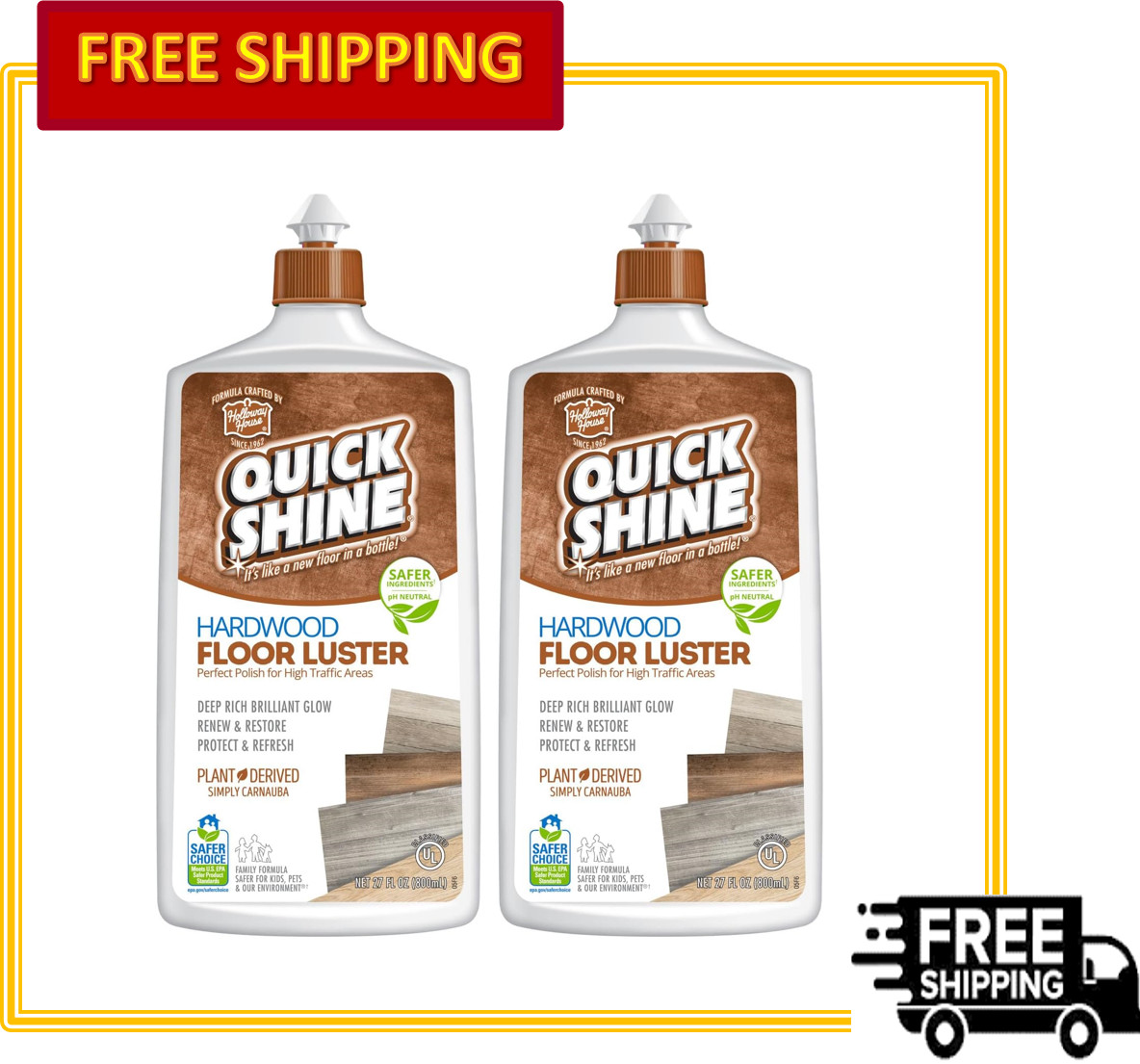 Quick Shine Hardwood Polish Anti Slip Technology No PFAS pH Neutral Formula gallery