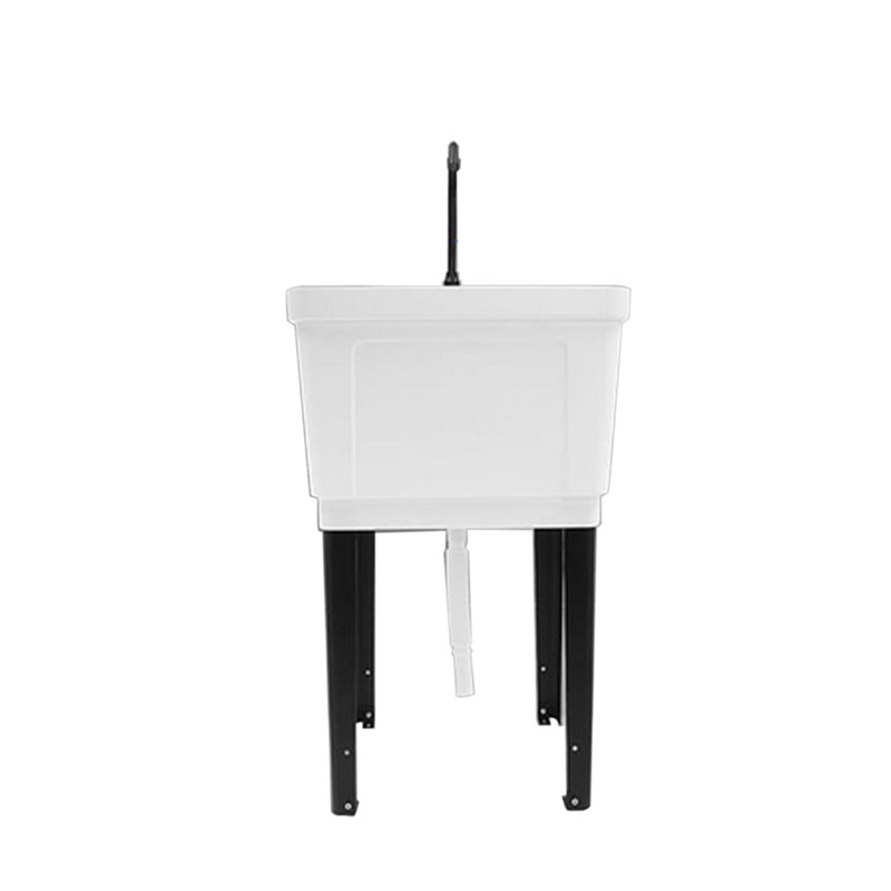 Freestanding Plastic Utility Sink Laundry Tub Laundry Sink with Faucet Black gallery