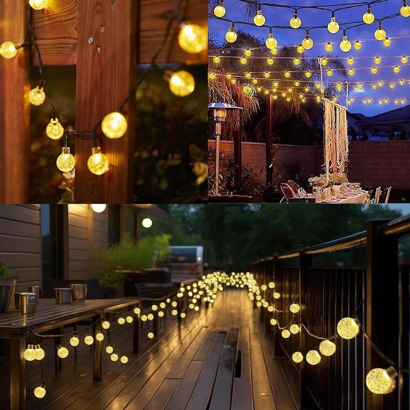 2 Pack Solar String Light 30 LED Bulbs 21ft Patio Party Yard Wedding Waterproof gallery