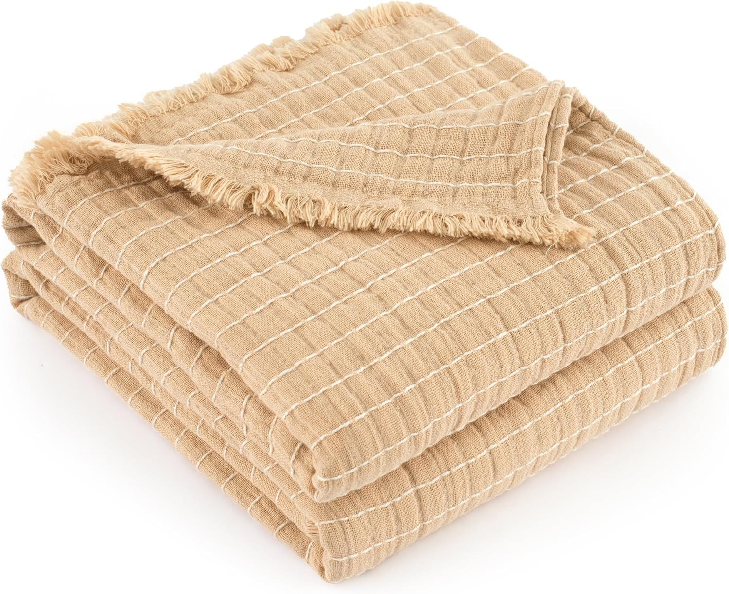 100% Cotton Muslin Queen Size Throw Blanket for Bed Gauze Fall Blankets Lightwei gallery