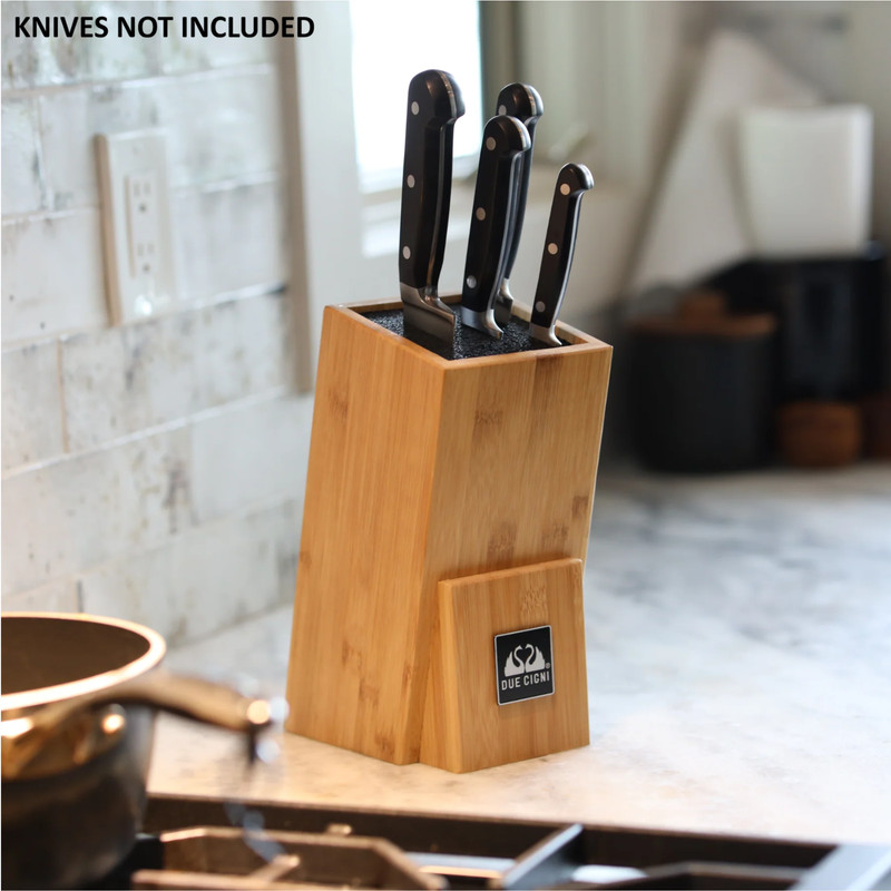 Due Cigni Bamboo Kitchen Knife Block Universal Storage For Six To Eight Knives gallery