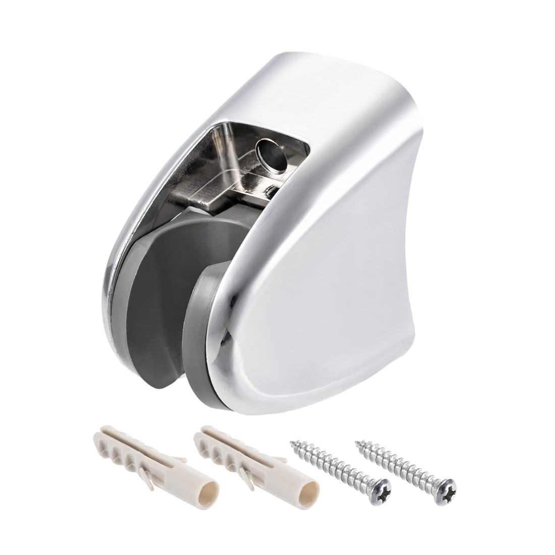 Shower Head Holder Adjustable ABS Wall Mount Handheld Shower Bracket Silver Tone gallery