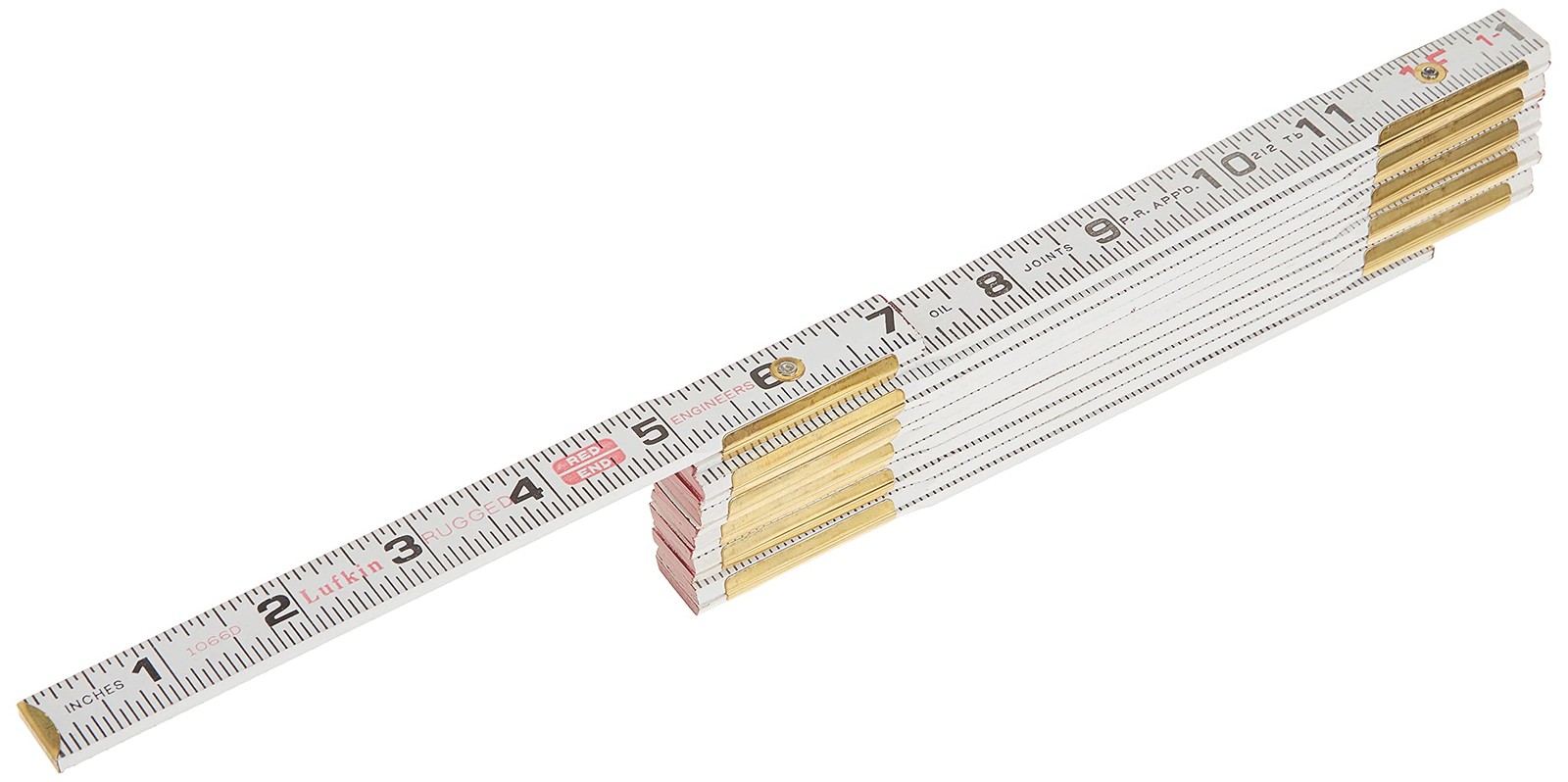 Crescent 5/8" X 6' Red End® Engineer's Scale Wood Rule - 1066DN , White gallery