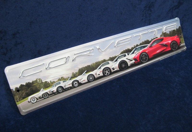 CORVETTE EVOLUTION ~ 24" Embossed Metal Sign ~ Garage Man Cave Bar ~ MADE in USA gallery