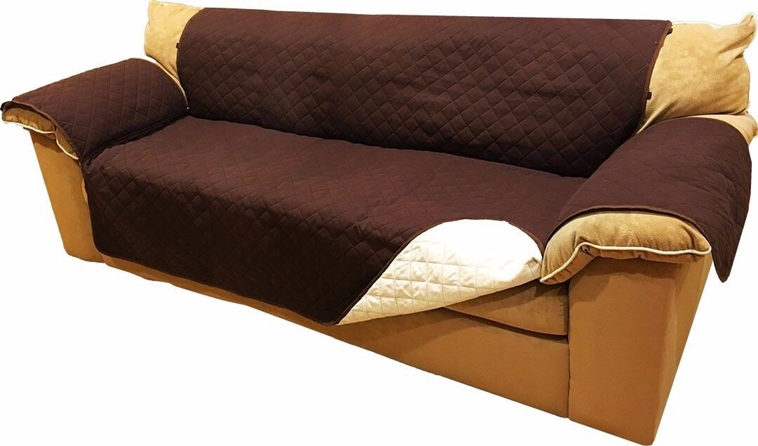 REVERSIBLE MICROFIBER SOFA COVER CHAIR THROW PET DOG KIDS FURNITURE PROTECTOR gallery