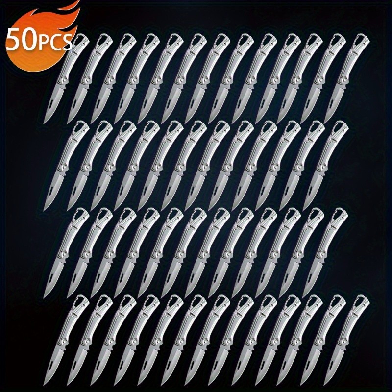 50PCS Stainless Steel Folding Knife Multi-function Pocket Knife for Outdoor Use gallery