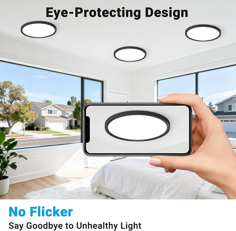 LED Flush Mount Ceiling Light,7Inch 15W,3000K/3500K/4000K/5000K/6500K 5 Color Te gallery