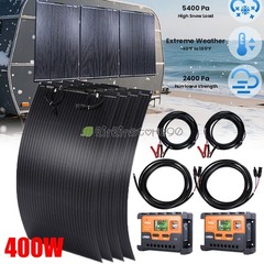 400W Solar Panel Kit W/ Controller 18V Home Garden RV Rooftop Camping Off-Grid