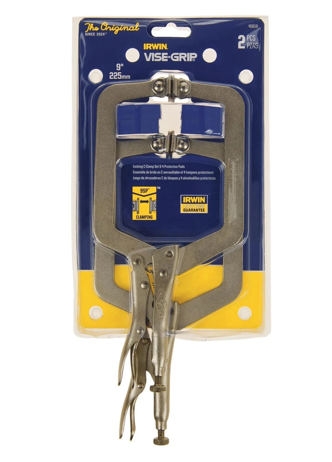 2pc Vise-Grip by Irwin Original 9" Locking C Clamp Set w/Protective Pads 45619 gallery