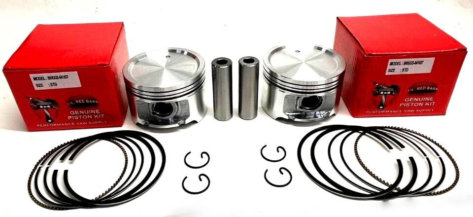 2 STANDARD PISTONS GASKET SET FITS BRIGGS & STRATTON BIG BLOCK V TWIN 61 MODELS gallery
