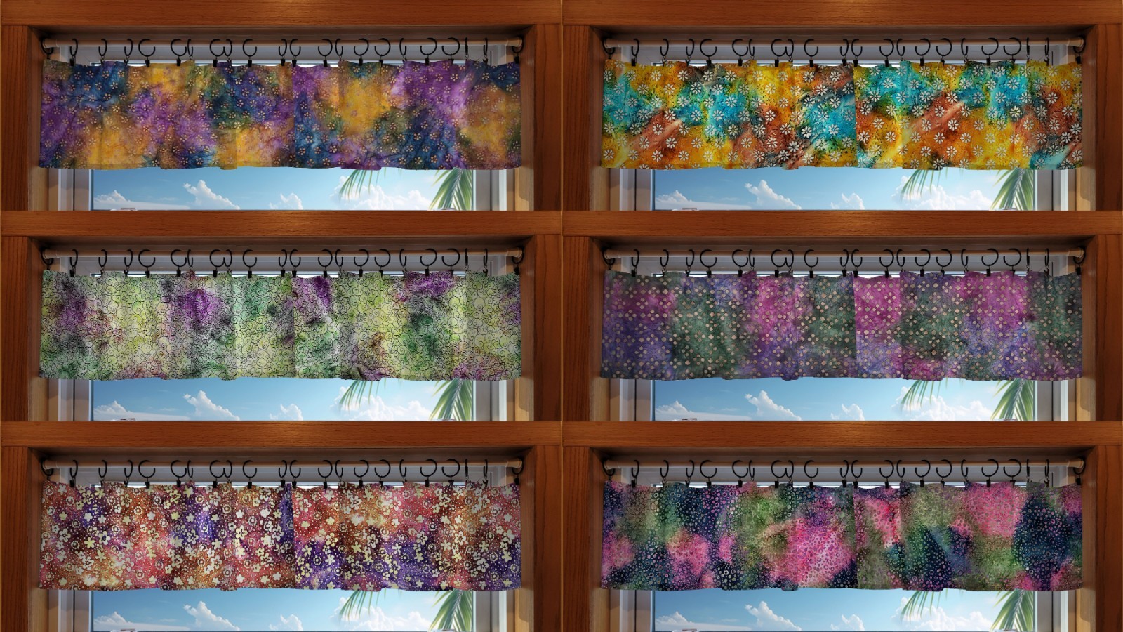 Batik Tie Dye Ring Top Valances or Curtains gallery