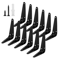 12Pack Shelf Brackets Heavy Duty Black Metal Floating Shelves Bracket 4 x 3 Inch