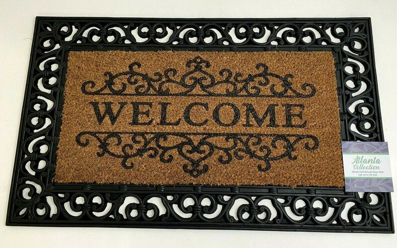 Decorative Printed Coir Grill Brush Outdoor Welcome Door Mat-Atlanta, 18x30" gallery