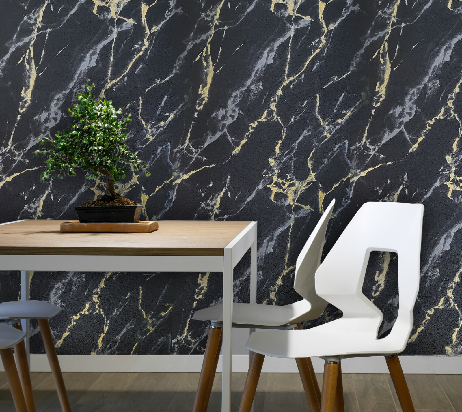 Faux marble stone effect black gold silver yellow gray metallic modern wallpaper gallery