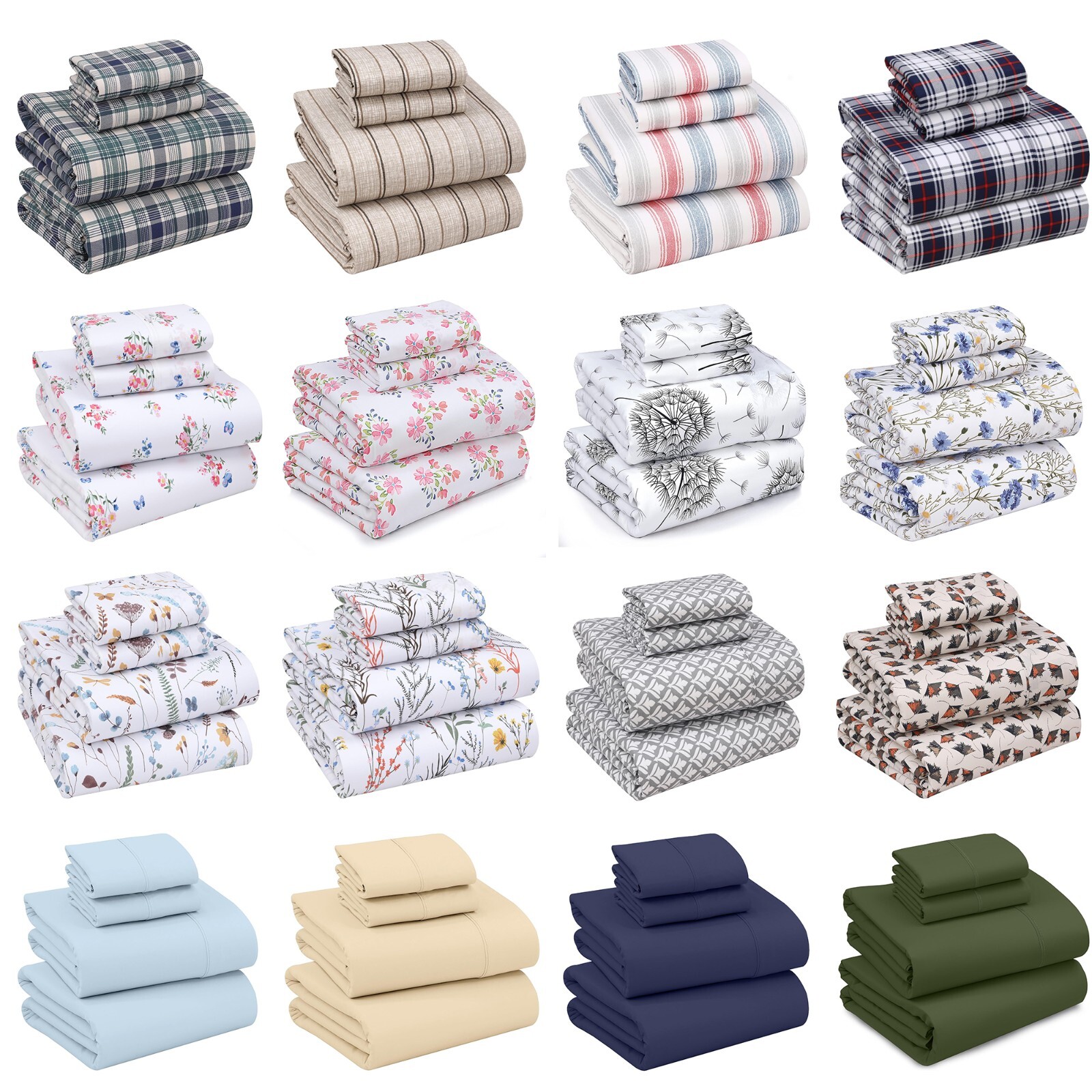 4 Piece 100% Cotton Sheet Set Deep Pocket 200 Thread Count Cozy Soft Bed Sheets gallery