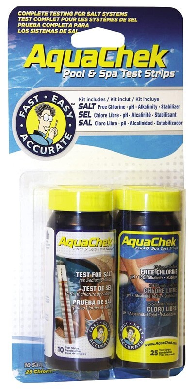AquaChek 542228A Swimming Pool Salt Water System Chemical Test Kit - 25 Pack gallery