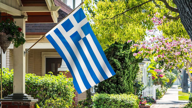 DANF Greece Flag 3X5 Ft Thick Polyester, Fade Resistant, Brass Grommets, Canvas gallery