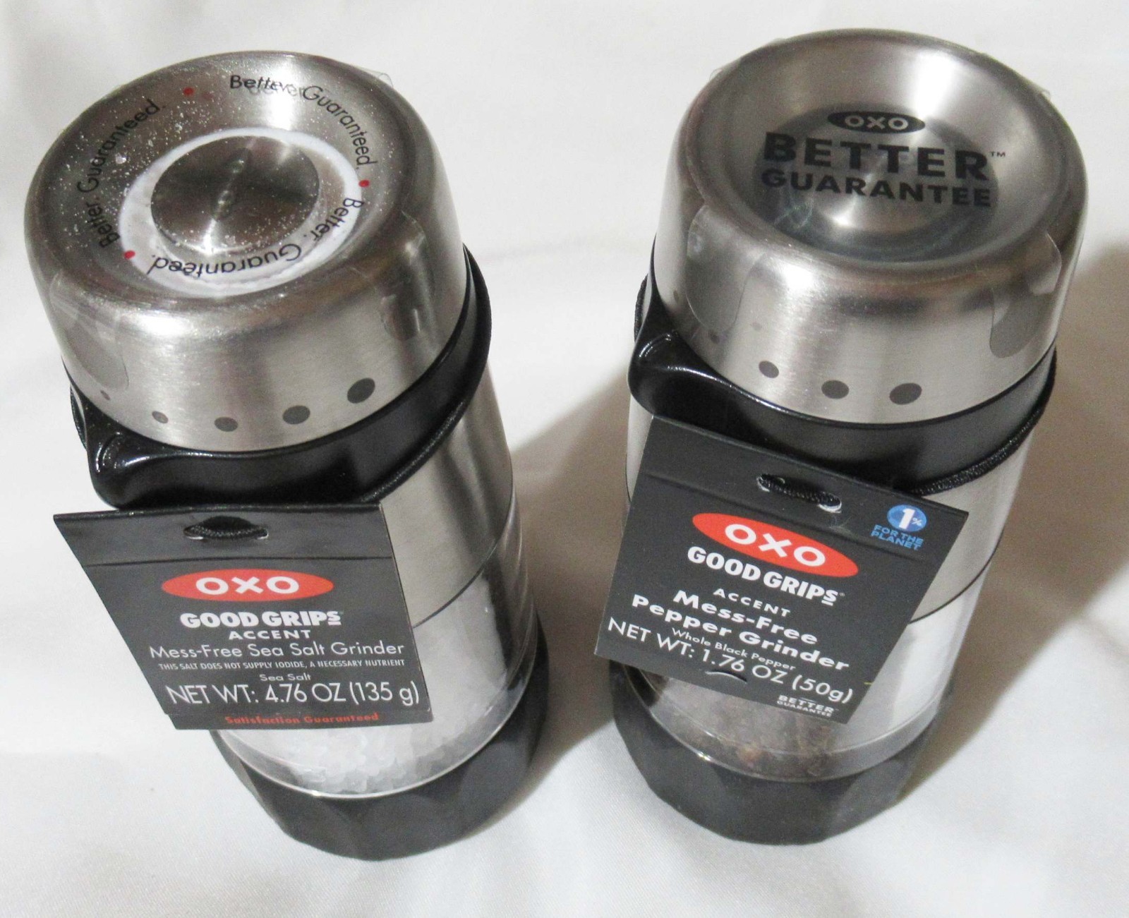 OXO Good Grips Mess-Free Salt and Pepper Grinder Set Brand New gallery