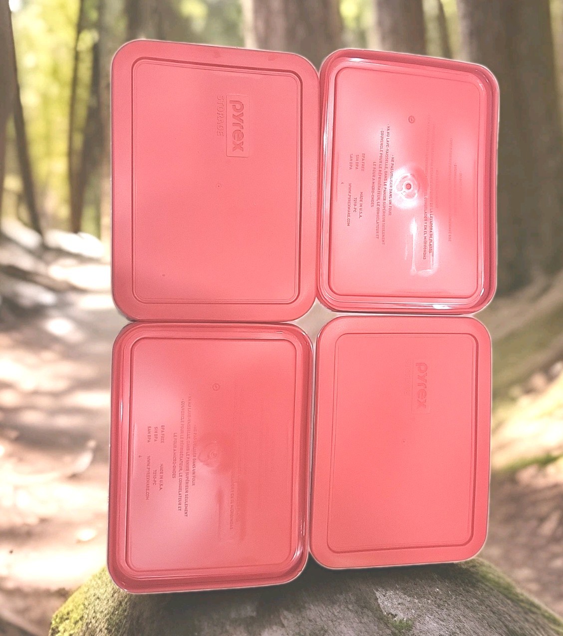 Pyrex 7210-PC Red Rectangle Plastic Storage Replacement Lid Cover (4-Pack) gallery