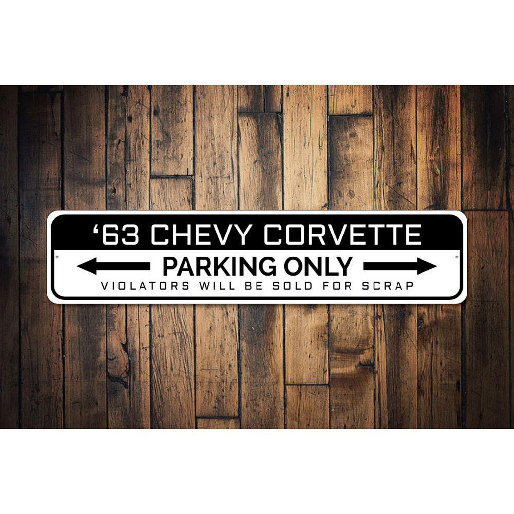 Chevy Parking Sign Corvette Owner Aluminum Metal Plaque Sign gallery